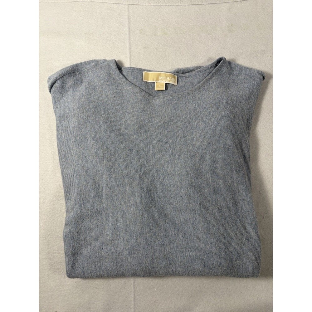 WOMEN MICHAEL KORS LONG SLEEVE SWEATER Blueish/Gray Size L - Picture 5 of 6